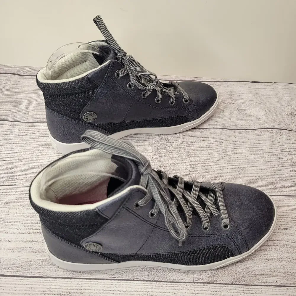 CAT Betamax Black Silver High Top Lace Up Sneaker, EUC, 7